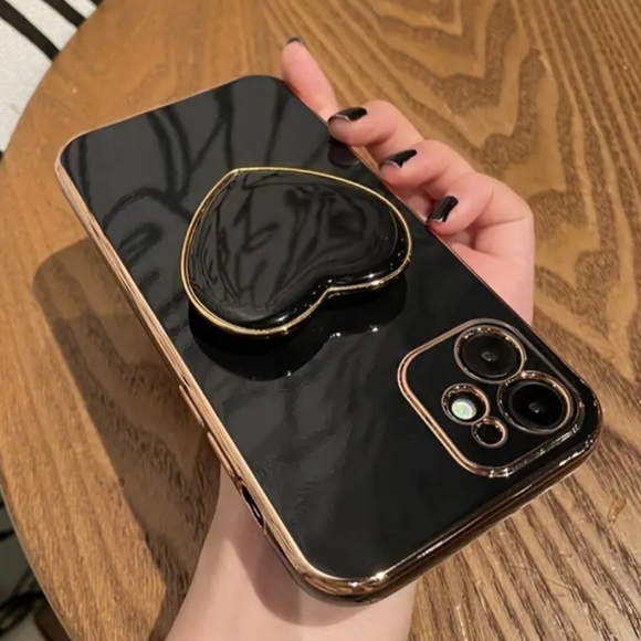 Brand new Apple IPhone 13 Pro Max Love heart bracket 🖤🖤🖤Silicone Phone - Picture 4 of 8